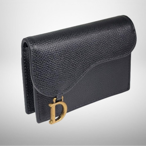 🖤Dior Saddle Bloom Card Holder Black Goatskin - Picture 3 of 17